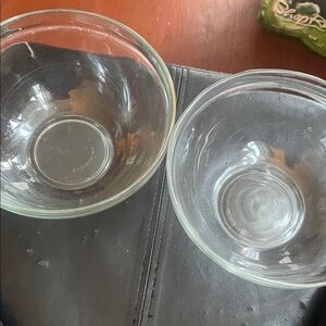 Set of 2 Clear Glass Mixing Bowls